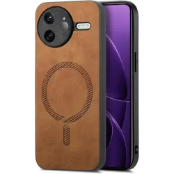 Phonesta Retro Vegan Leder MagSafe Back Cover Hülle für Xiaomi Poco F7 Ultra - Braun