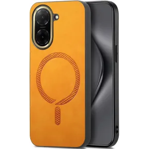 Phonesta Retro Vegan Leder MagSafe Back Cover Hülle für Xiaomi Redmi A5 171.7mm - Orange