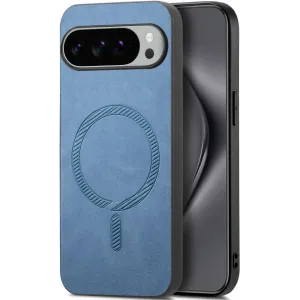 Phonesta Retro Vegan Leder MagSafe Back Cover Hülle für Google Pixel 10 Pro XL - Blau
