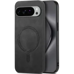 Phonesta Retro Vegan Leder MagSafe Back Cover Hülle für Google Pixel 10 Pro XL - Schwarz