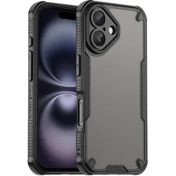 Phonesta Shockproof Armor Back Cover Hülle für Apple iPhone 16 Plus - Schwarz