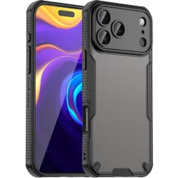 Phonesta Shockproof Armor Back Cover Hülle für Apple iPhone 17 Pro Max - Schwarz