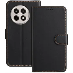 Phonesta Smooth Skin Book Wallet Klapphülle für OnePlus 13R - Schwarz