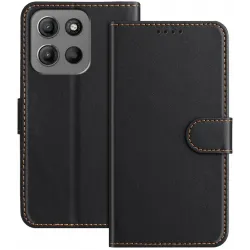 Phonesta Smooth Skin Book Wallet Klapphülle für Motorola Moto G17/G17 Power/G15/G15 Power - Schwarz