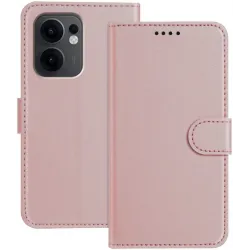 Phonesta Smooth Skin Book Wallet Klapphülle für Oppo Reno13 F 4G/5G / Reno13 FS 5G - Roségold