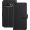 Phonesta Smooth Skin Book Wallet Klapphülle für Google Pixel 9a - Schwarz