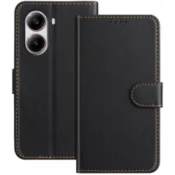 Phonesta Smooth Skin Book Wallet Klapphülle für Xiaomi Poco X7 Pro - Schwarz