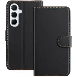 Phonesta Smooth Skin Book Wallet Klapphülle für Samsung Galaxy A26 - Schwarz