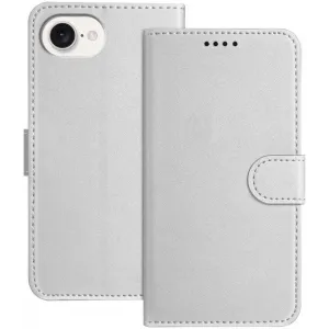 Phonesta Smooth Skin Book Wallet Klapphülle für Apple iPhone 17e/16e - Silber
