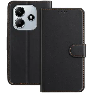 Phonesta Smooth Skin Book Wallet Klapphülle für Xiaomi Redmi Note 14 4G 164.8mm - Schwarz