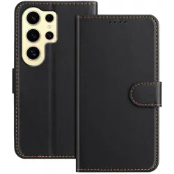 Phonesta Smooth Skin Book Wallet Klapphülle für Samsung Galaxy S24 Ultra - Schwarz