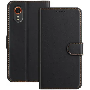 Phonesta Smooth Skin Book Wallet Klapphülle für Samsung Galaxy Xcover 7 - Schwarz