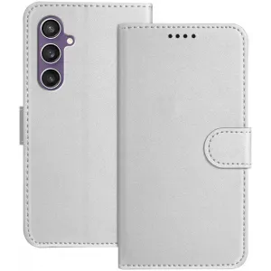 Phonesta Smooth Skin Book Wallet Klapphülle für Samsung Galaxy S23 FE - Silber