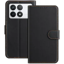 Phonesta Smooth Skin Book Wallet Klapphülle für Xiaomi 14T Pro - Schwarz