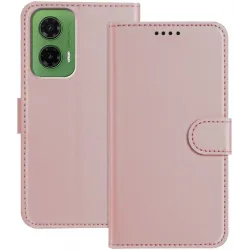 Phonesta Smooth Skin Book Wallet Klapphülle für Motorola Moto G35 - Roségold