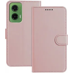 Phonesta Smooth Skin Book Wallet Klapphülle für Motorola Moto G35 - Roségold