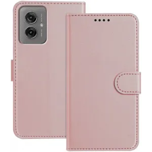 Phonesta Smooth Skin Book Wallet Klapphülle für Motorola Moto G55 - Roségold
