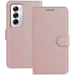 Phonesta Smooth Skin Book Wallet Klapphülle für Oppo Reno12 - Roségold