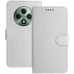Phonesta Smooth Skin Book Wallet Klapphülle für Oppo Reno12 F/Reno12 FS - Silber