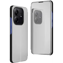Phonesta Smart Mirror View Book Klapphülle für Xiaomi Redmi Note 14 4G - Silber