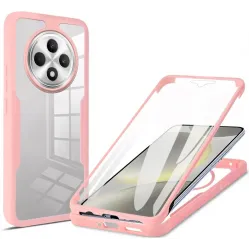 Phonesta Slim Protect 360 Vollschutzhülle Displayschutzfolie für Oppo Reno12 F/Reno12 FS - Rosa