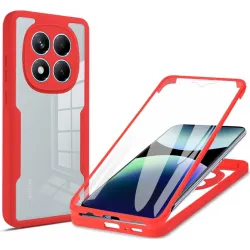 Phonesta Slim Protect 360 Vollschutzhülle Displayschutzfolie für Xiaomi Redmi Note 14 Pro 4G - Rot