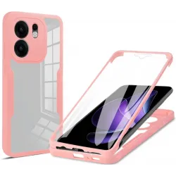 Phonesta Slim Protect 360 Vollschutzhülle Displayschutzfolie für Oppo Reno13 F 4G/5G / Reno13 FS 5G - Rosa