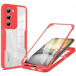 Phonesta Slim Protect 360 Vollschutzhülle Displayschutzfolie für Realme 14x / C75 - Rot