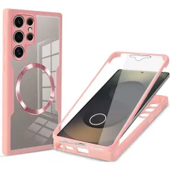 Phonesta Slim Protect 360 Vollschutzhülle Displayschutzfolie und MagSafe für Samsung Galaxy S25 Ultra - Rosa