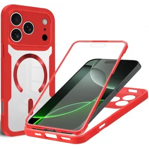 Phonesta Slim Protect 360 Vollschutzhülle Displayschutzfolie und MagSafe für Apple iPhone 17 Pro Max - Rot