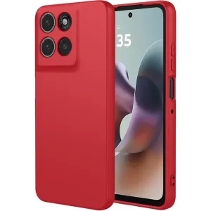 Phonesta Soft Silk Silikon Back Cover Hülle für Motorola Moto G56 - Rot