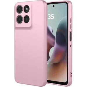 Phonesta Soft Silk Silikon Back Cover Hülle für Motorola Moto G56 - Rosa