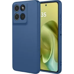 Phonesta Soft Silk Silikon Back Cover Hülle für Motorola Moto G86 - Dunkelblau