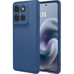 Phonesta Soft Silk Silikon Back Cover Hülle für Motorola Moto G86 Power - Dunkelblau