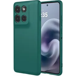 Phonesta Soft Silk Silikon Back Cover Hülle für Motorola Moto G86 Power - Dunkelgrün