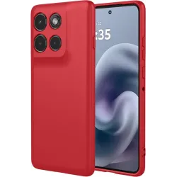 Phonesta Soft Silk Silikon Back Cover Hülle für Motorola Moto G86 Power - Rot