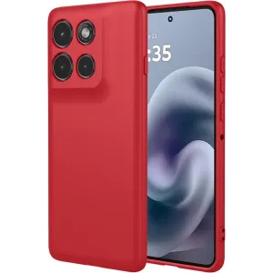 Phonesta Soft Silk Silikon Back Cover Hülle für Motorola Moto G86 Power - Rot