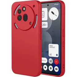 Phonesta Soft Silk Silikon Back Cover Hülle für Nothing Phone (3a) Pro - Rot