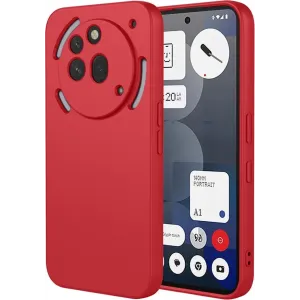 Phonesta Soft Silk Silikon Back Cover Hülle für Nothing Phone (3a) Pro - Rot