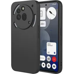 Phonesta Soft Silk Silikon Back Cover Hülle für Nothing Phone (3a) Pro - Schwarz