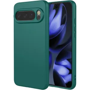 Phonesta Soft Silk Silikon Back Cover Hülle für Google Pixel 10 / 10 Pro - Dunkelgrün