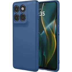 Phonesta Soft Silk Silikon Back Cover Hülle für Motorola Edge 60 Pro - Dunkelblau