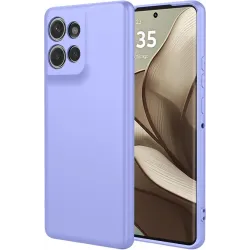 Phonesta Soft Silk Silikon Back Cover Hülle für Motorola Edge 50 - Lila