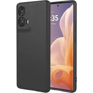 Phonesta Soft Silk Silikon Back Cover Hülle für Motorola Edge 50 Fusion - Schwarz