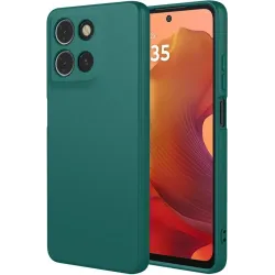 Phonesta Soft Silk Silikon Back Cover Hülle für Motorola Moto G17/G17 Power/G15/G15 Power - Dunkelgrün