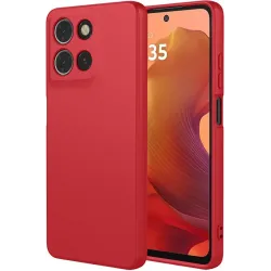 Phonesta Soft Silk Silikon Back Cover Hülle für Motorola Moto G17/G17 Power/G15/G15 Power - Rot