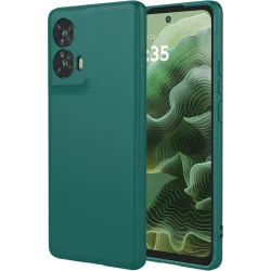 Phonesta Soft Silk Silikon Back Cover Hülle für Motorola Moto G35 - Dunkelgrün