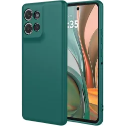 Phonesta Soft Silk Silikon Back Cover Hülle für Motorola Moto G75 - Dunkelgrün