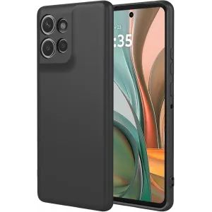 Phonesta Soft Silk Silikon Back Cover Hülle für Motorola Moto G75 - Schwarz