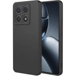 Phonesta Soft Silk Silikon Back Cover Hülle für Xiaomi 14T Pro - Schwarz